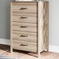 Ashley Battelle 5-Drawer Chest in Tan, , large