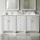 James Martin Vanities Bristol 72" Double Bathroom Vanity in Bright White with 3 cm White Zeus Quartz Top and Rectangular Sinks, , large