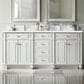 James Martin Vanities Bristol 72" Double Bathroom Vanity in Bright White with 3 cm White Zeus Quartz Top and Rectangular Sinks, , large