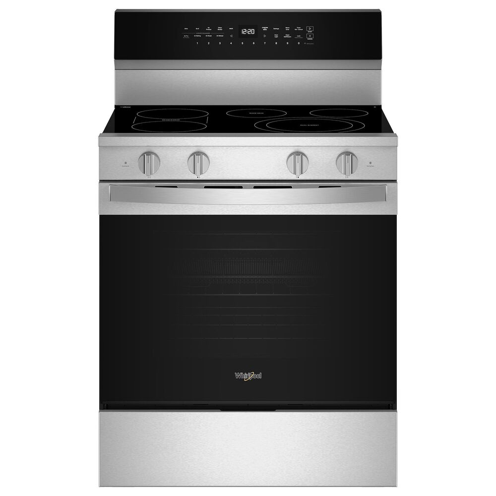 Whirlpool 2-Piece Kitchen Package with 30&quot; Smart Electric Range and Air Fry Over-The-Range Oven in Fingerprint Resistant Stainless Steel, , large