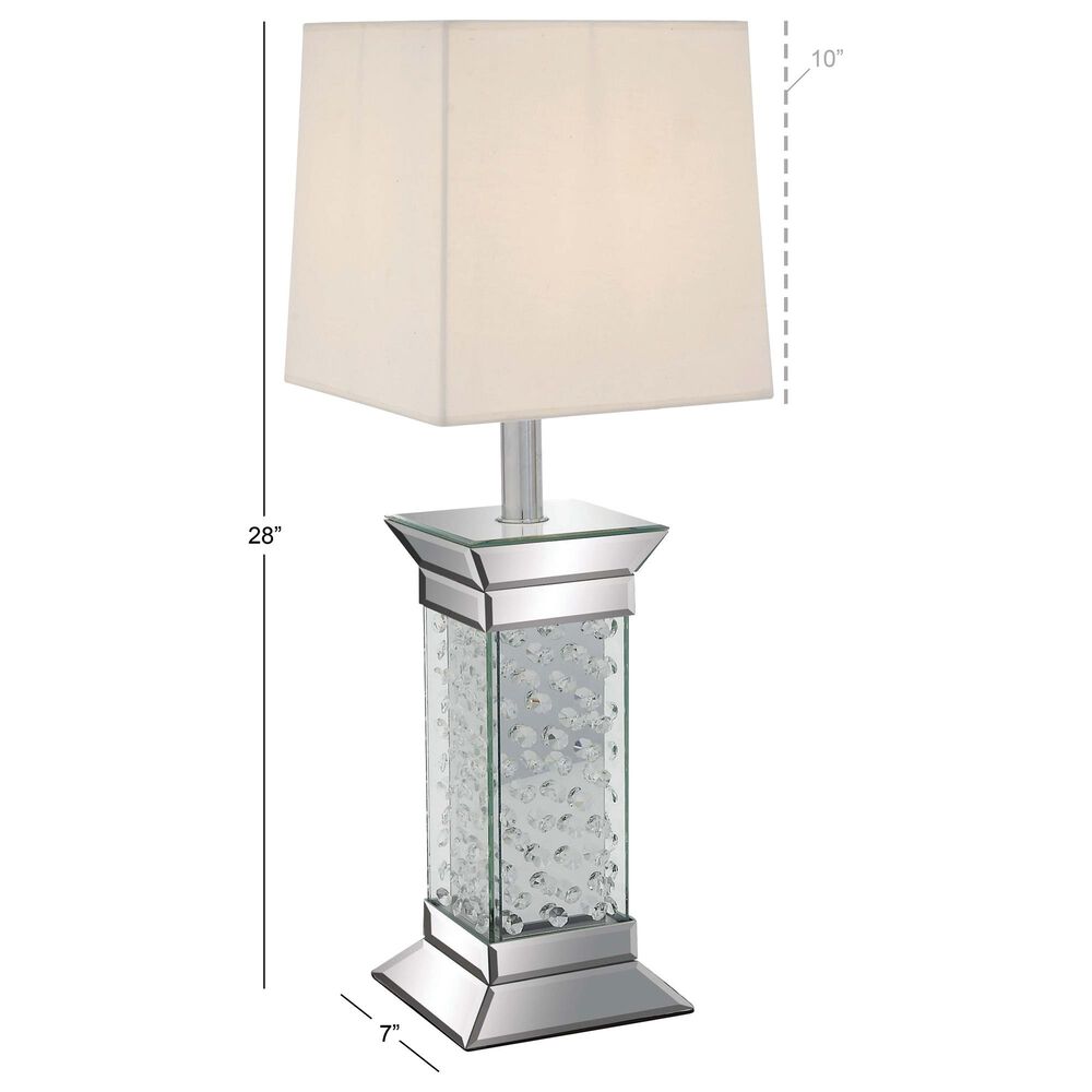 Maple and Jade Glam Table Lamp with Square Shade in Silver, , large