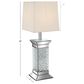 Maple and Jade Glam Table Lamp with Square Shade in Silver, , large