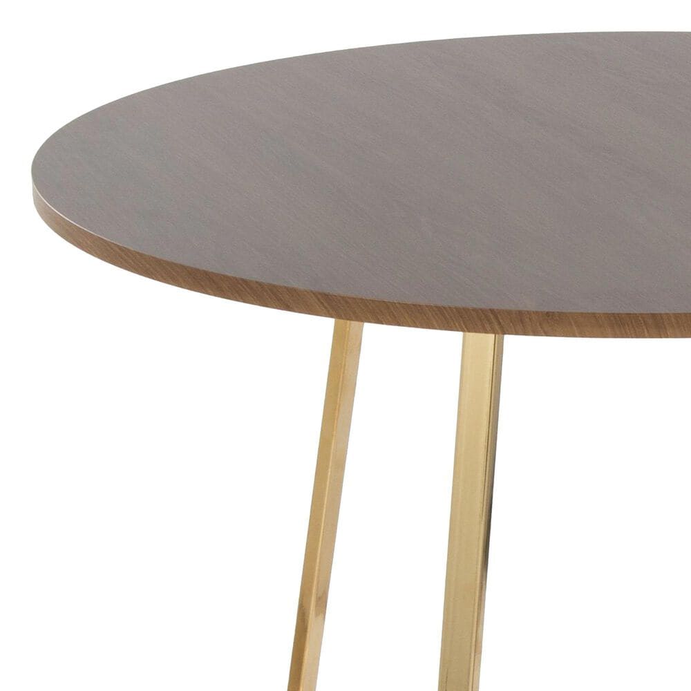 LumiSource Cosmo Contemporary Dining Table in Gold Metal and Walnut Wood by LumiSource, , large