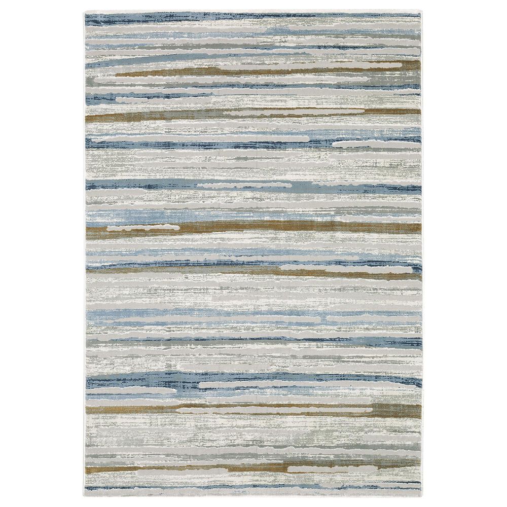 Oriental Weavers Easton Golden Stripes 2"3" x 7"6" Beige Runner, , large