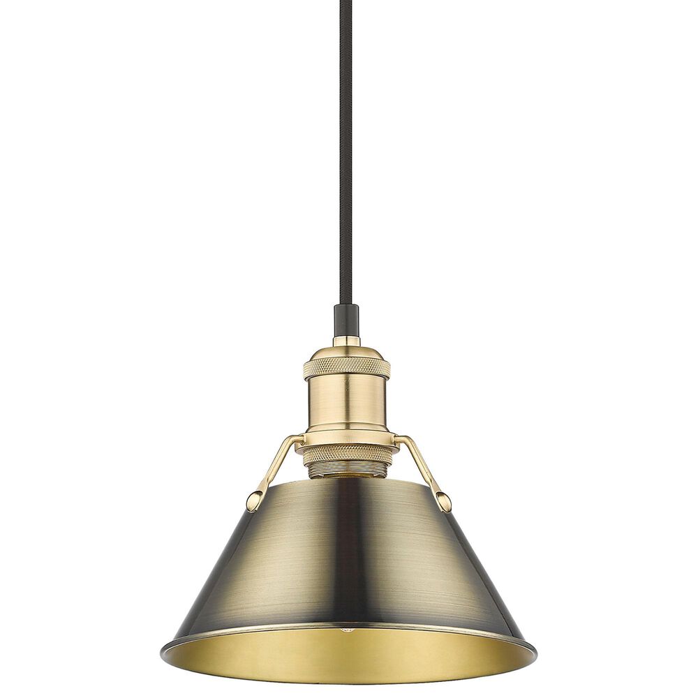 Golden Lighting Orwell 1-Light Small Pendant with Aged Brass Shade in Brushed Champagne Bronze, , large