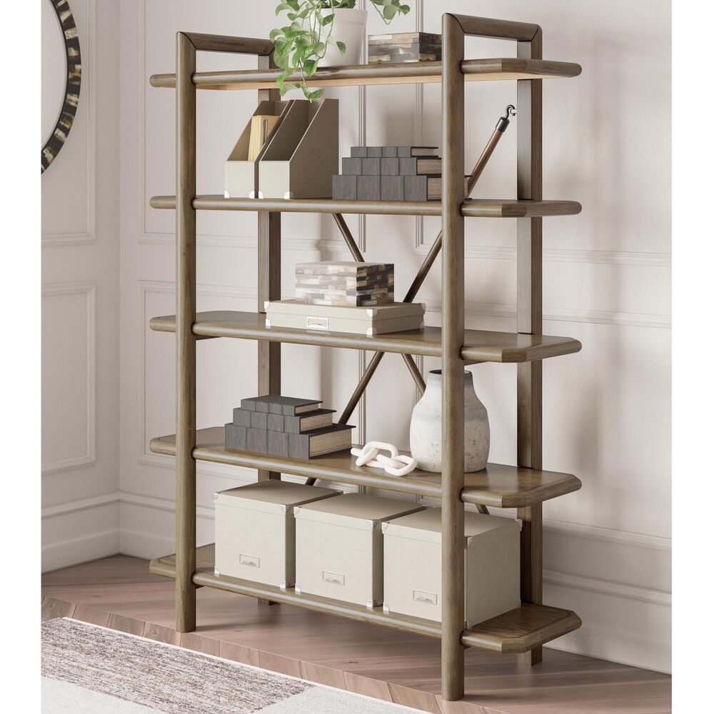 Ashley Roanhowe Bookcase in Brown, , large