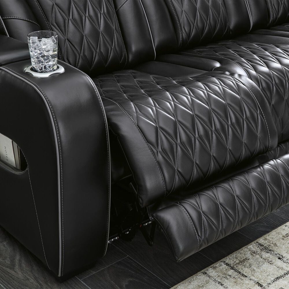 Ashley Boyington Power Reclining Sofa in Black, , large