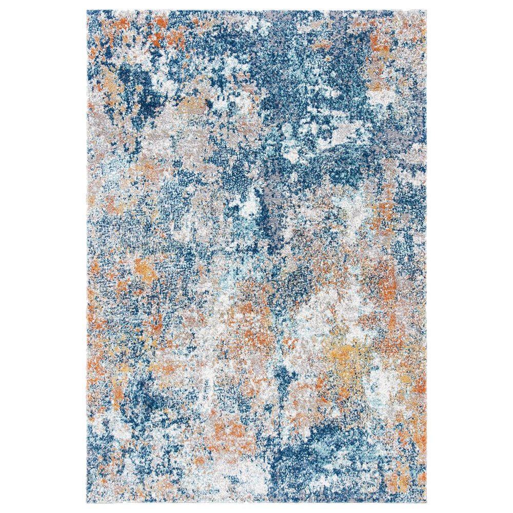 Safavieh Aston ASN710 5"3" x 7"7" Navy and Gold Area Rug, , large