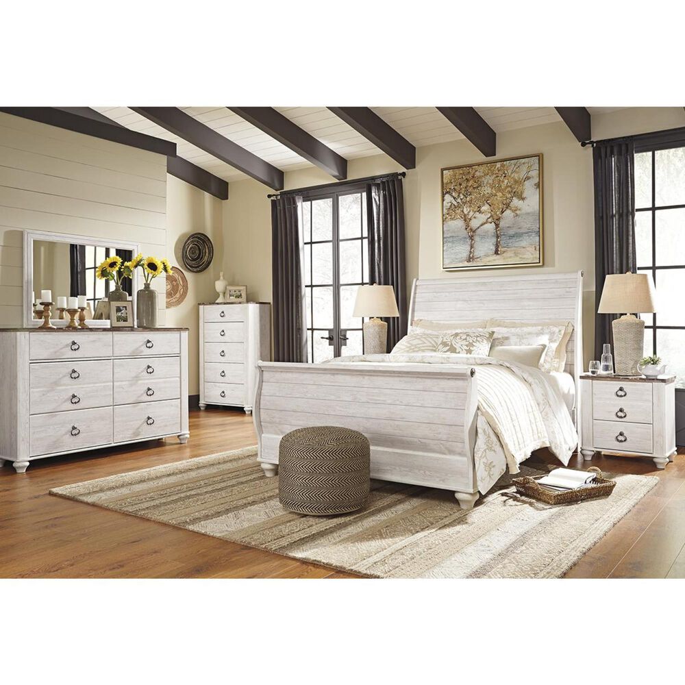 Ashley Willowton 5 Drawer Chest in White Washed, , large