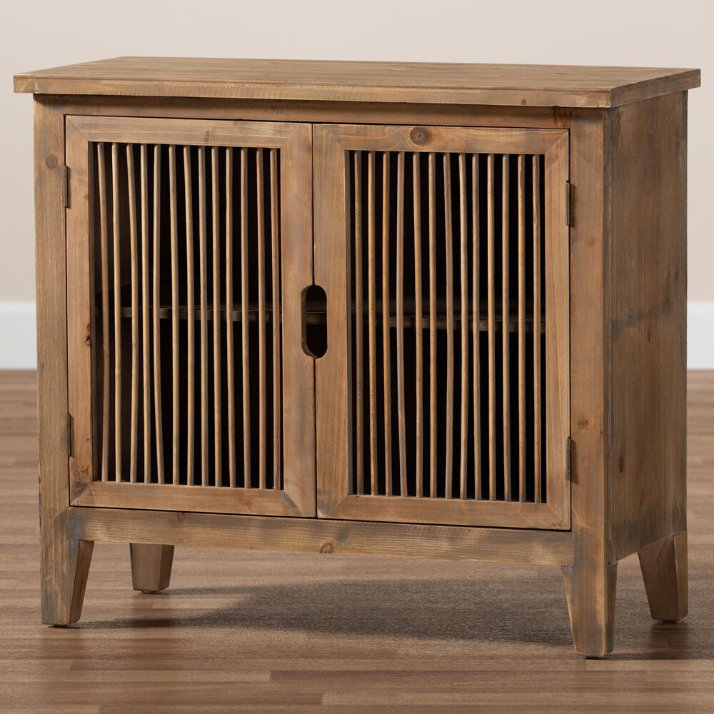 Baxton Studio Clement 2-Door Accent Storage Cabinet in Medium Oak, , large