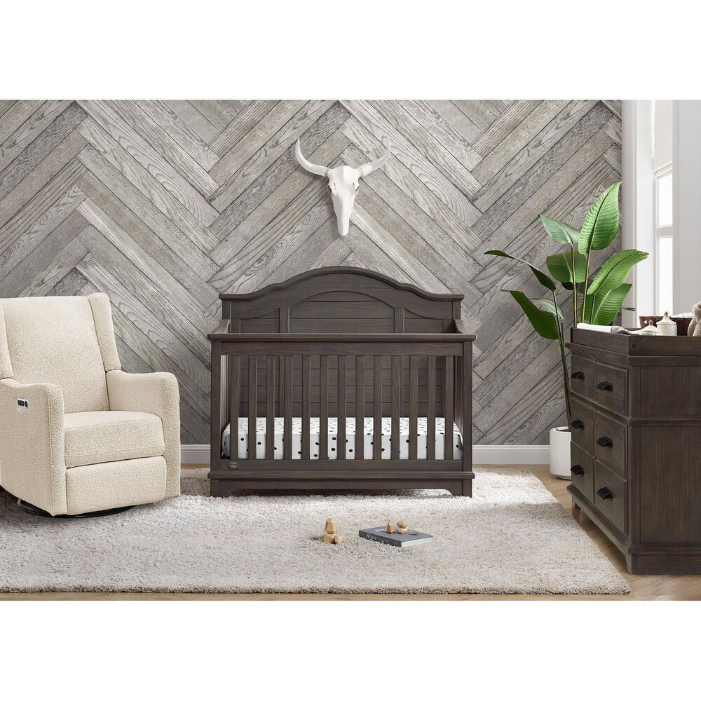 Delta Children Asher 6-In-1 Convertible Crib in Rustic Grey, , large