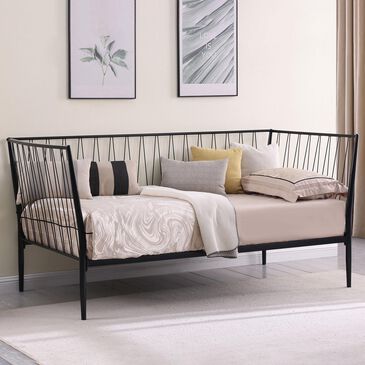 Pacific Landing Richland Twin Daybed Bed Frame in Matte Black, , large