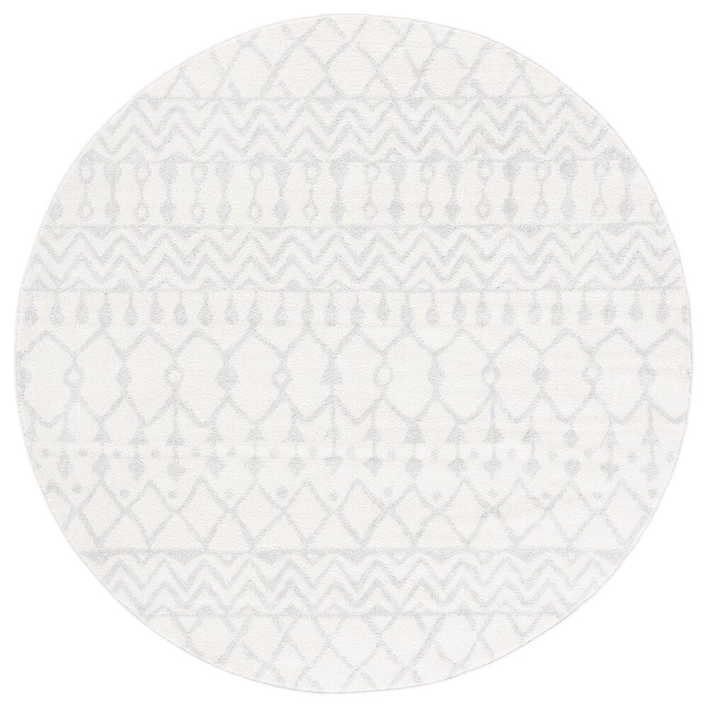 Safavieh Tulum TUL270D 6"7" Round Ivory and Light Grey Area Rug, , large