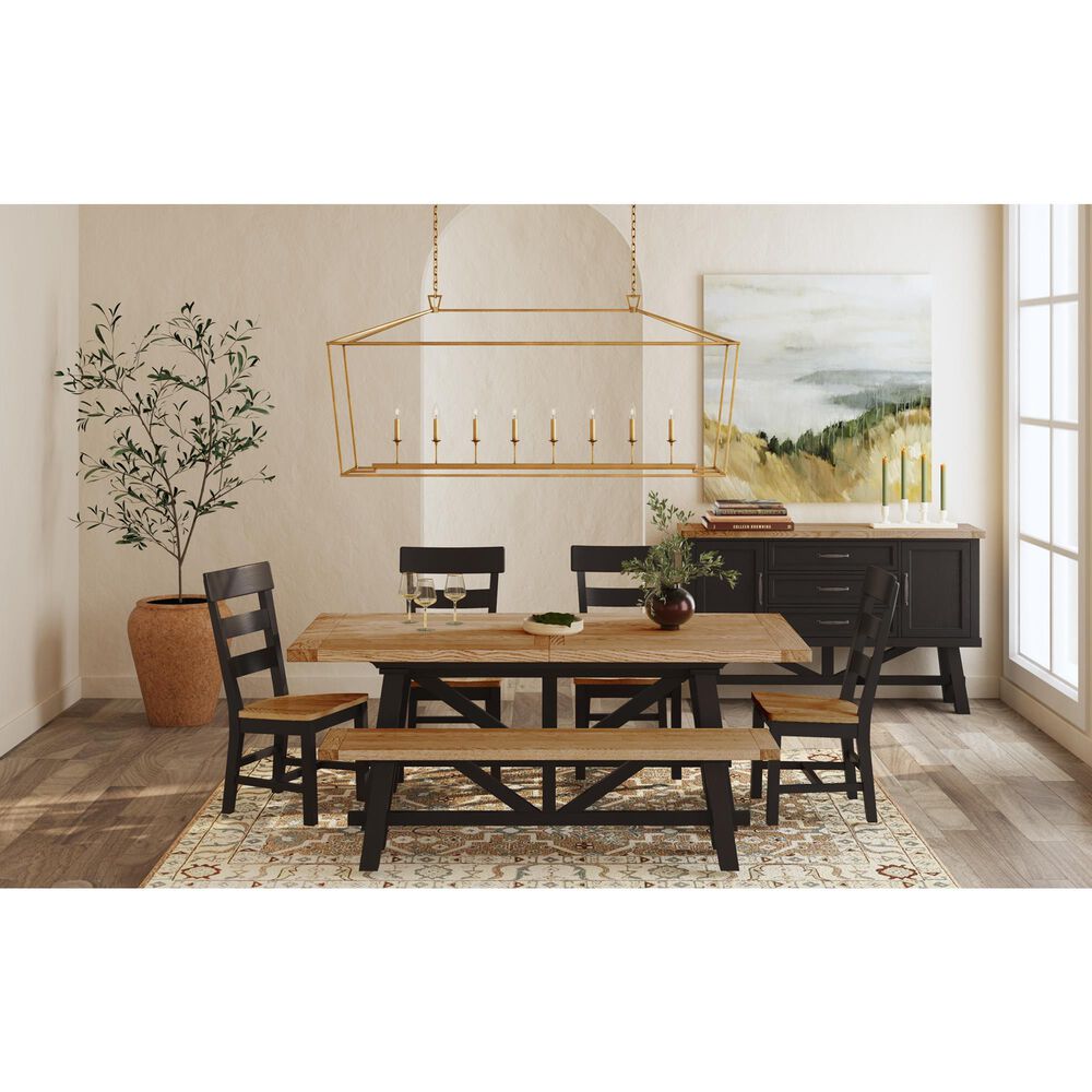Hawthorne Furniture Hendricks Side Chair with Cushon Seat in Rustic Wheat and Raven, , large