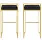 Lumisource Fuji Stackable Barstool with Black Velvet Cushion in Gold (Set of 2), , large