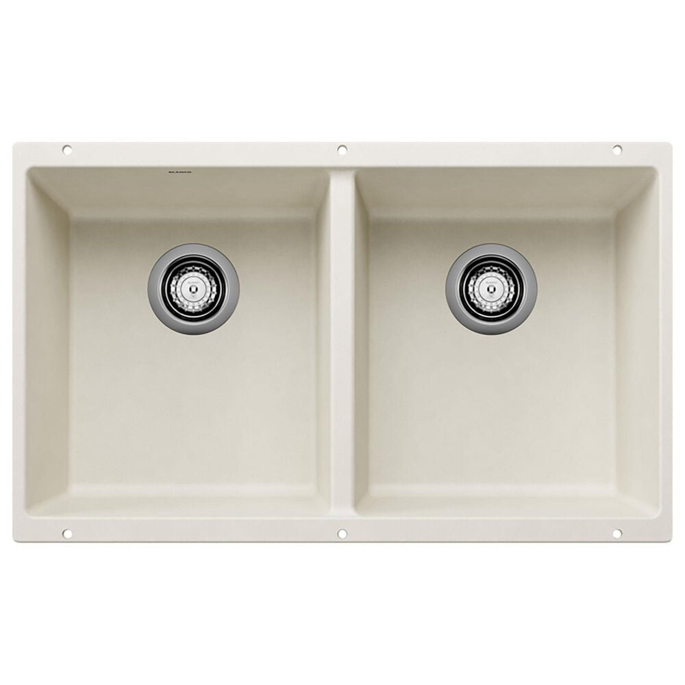 Blanco Precis 30" Equal Double Bowl Kitchen Sink in Soft White, , large