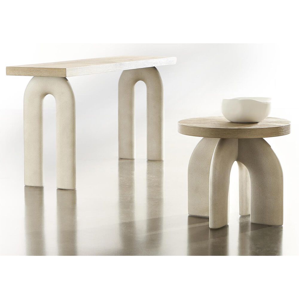 Bernhardt Antibes Round End Table in Roz and Pumice, , large