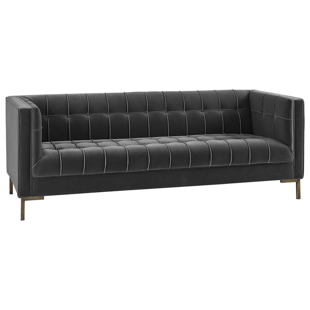 37B Isaac Channel Stitched Stationary Sofa in Moonlight Gray Velvet, , large