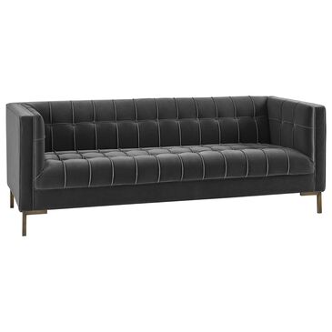 37B Isaac Channel Stitched Stationary Sofa in Moonlight Gray Velvet, , large