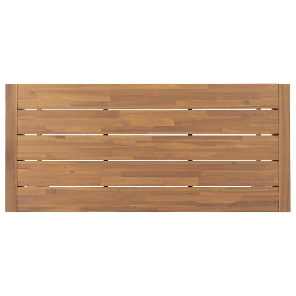 HOMLUX 5-Piece Patio Bar Set with 52" Rectangular Light Teak Table in Beige, , large