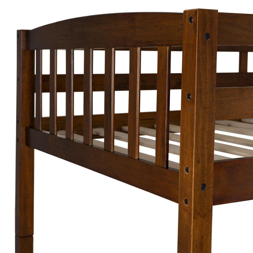 Linon Home Decor Perryton Twin Over Twin Bunk Bed in Warm Oak, , large