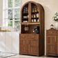 HOMLUX 75" Arched Kitchen Pantry Cabinet with LED Light in Walnut, , large