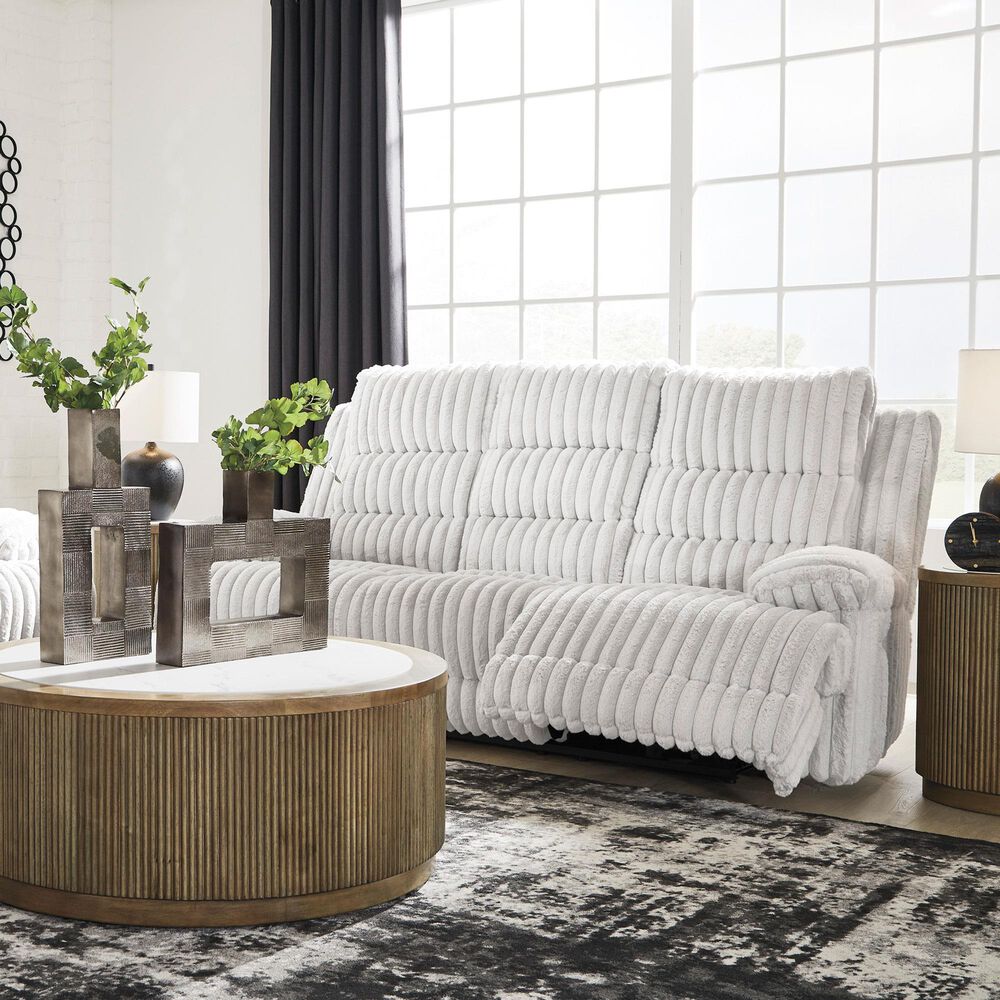 Ashley Rhines Falls Power Reclining Sofa in Alloy, , large