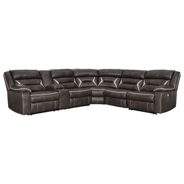 Signature Design by Ashley Kincord 4-Piece Power Reclining Curved Sectional Gray, , large