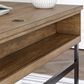 Ashley Montia 67" Writing Desk in Light Brown and Gunmetal Gray, , large