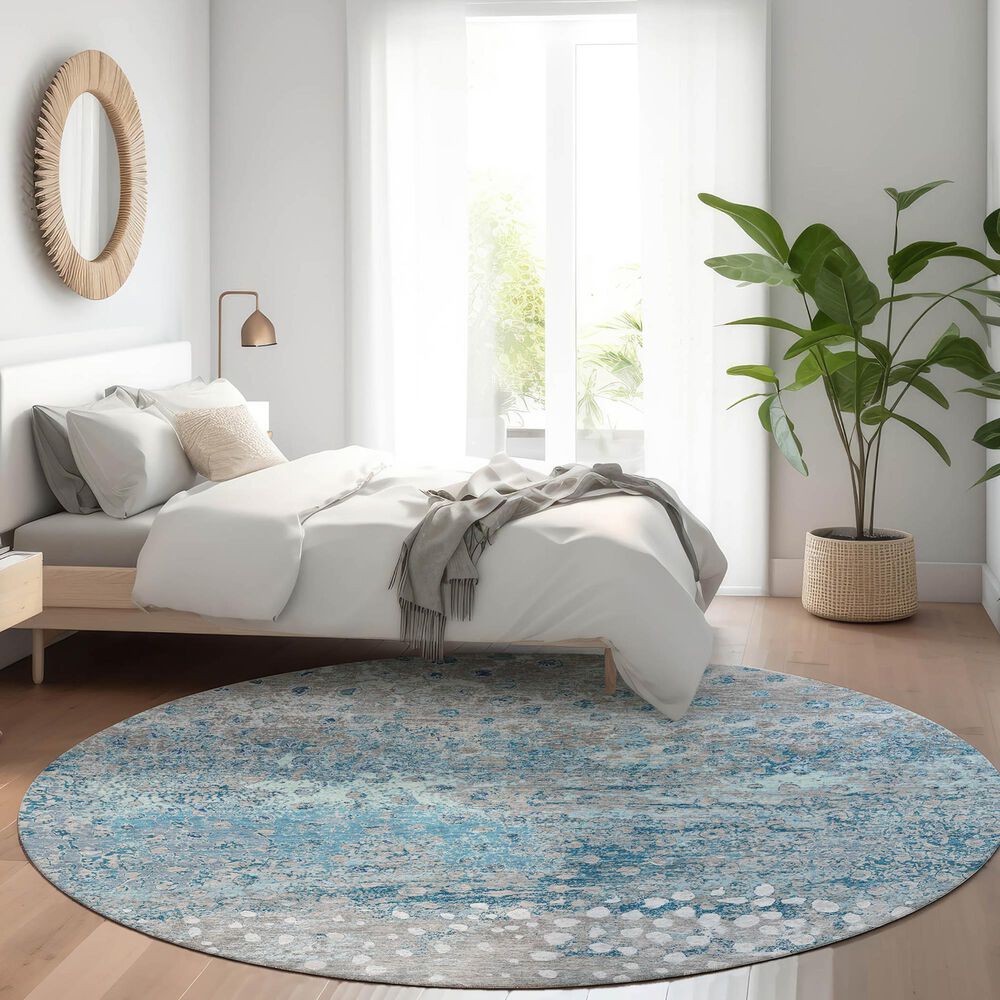 Dalyn Rug Company Kochi KC13 Gray 8&#39; Round Area Rug, , large
