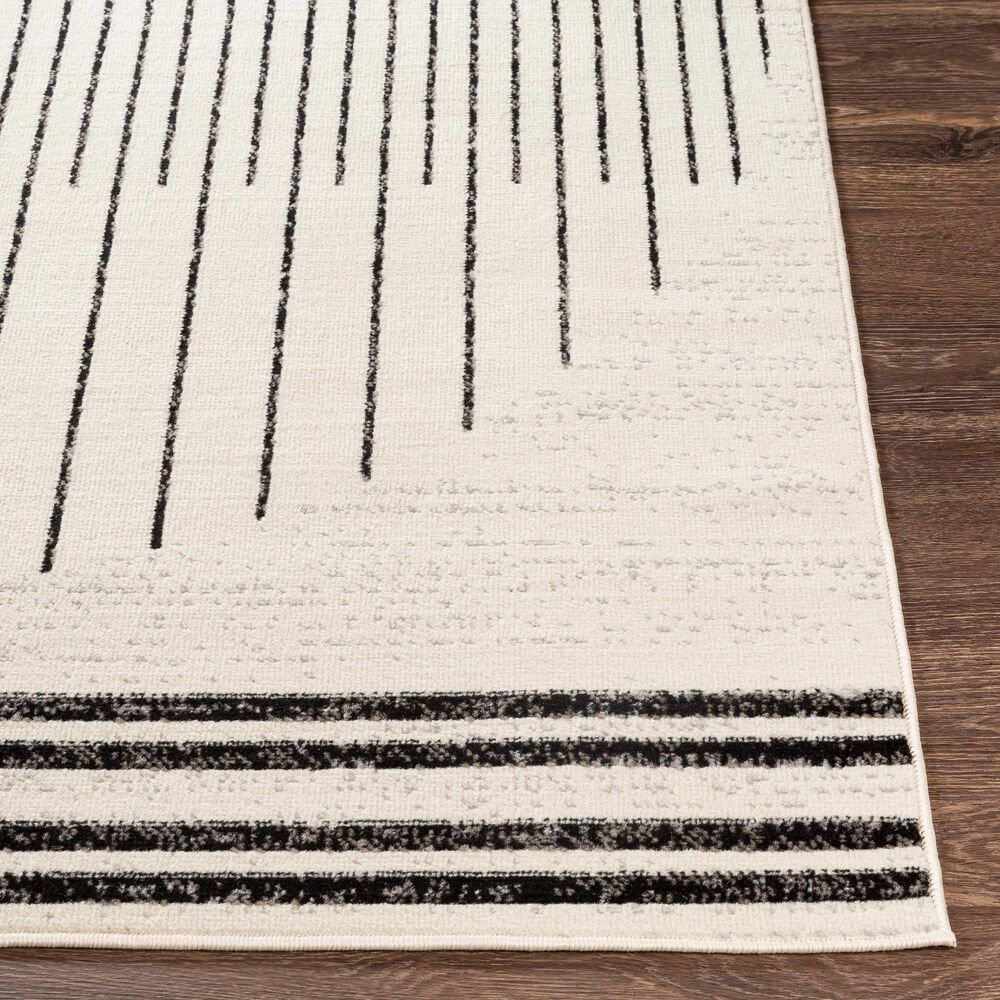 Surya Pisa 5&#39; x 7&#39; Black, Ivory and Gray Area Rug, , large