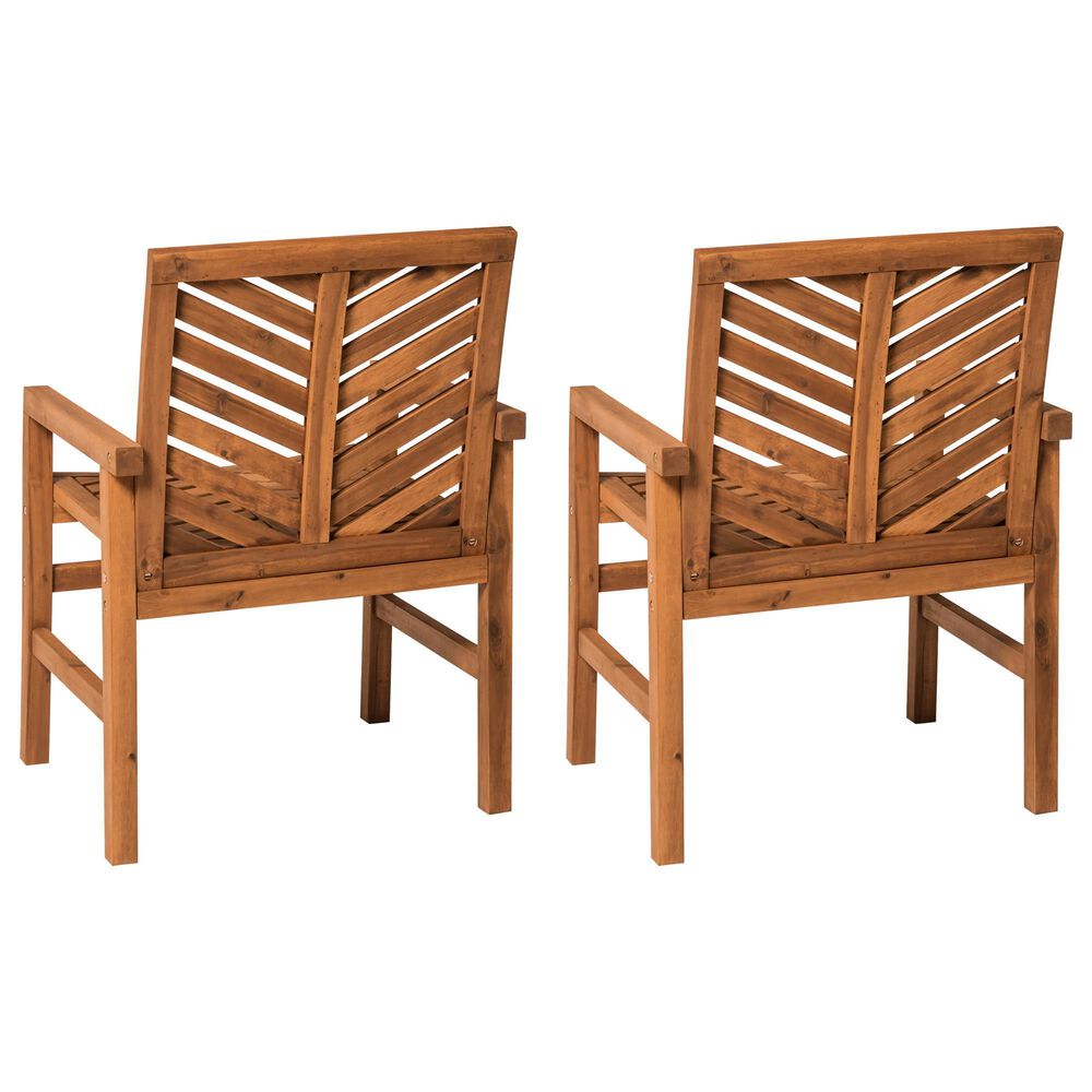 Walker Edison Vincent Patio Chair in Brown &#40;Set of 2&#41;, , large