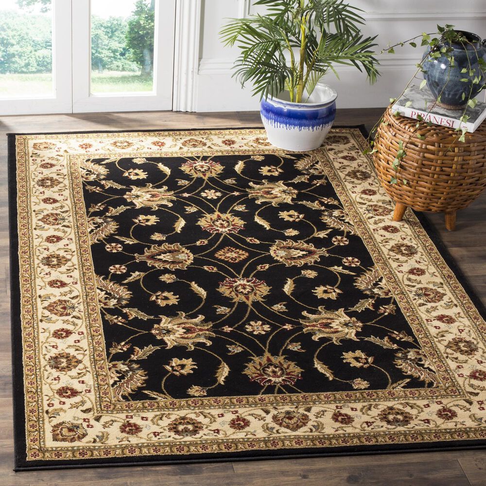 Safavieh Lyndhurst LNH553 8&#39; x 11&#39; Black and Ivory Area Rug, , large