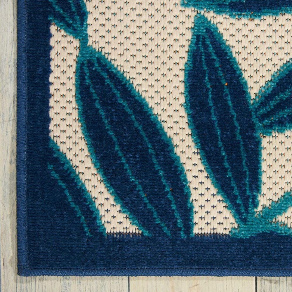 Nourison Aloha Floral 3&#39;6&quot; x 5&#39;6&quot; Navy Indoor/Outdoor Area Rug, , large