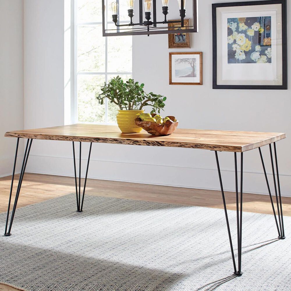 Pacific Landing Sherman Dining Table in Natural Acacia and Gunmetal - Table Only, , large