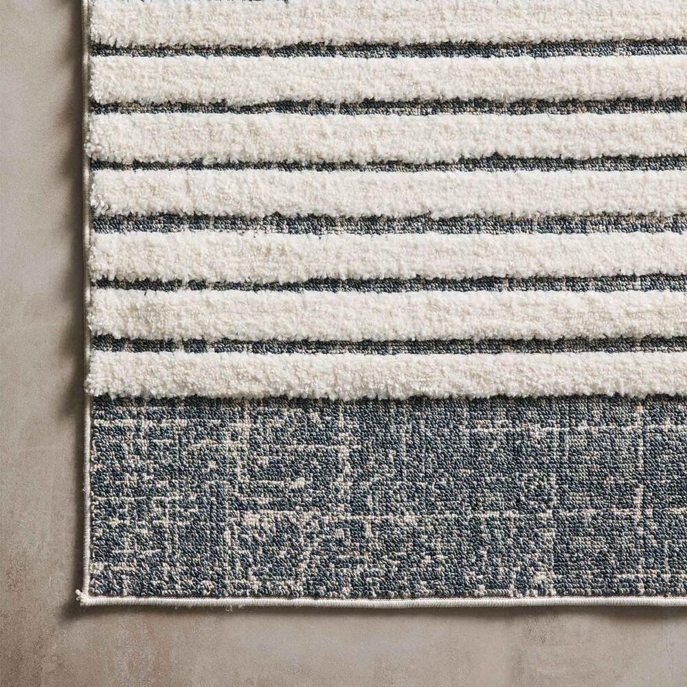 Loloi II Hagen 5&#39;3&quot; x 7&#39;8&quot; White and Ocean Area Rug, , large