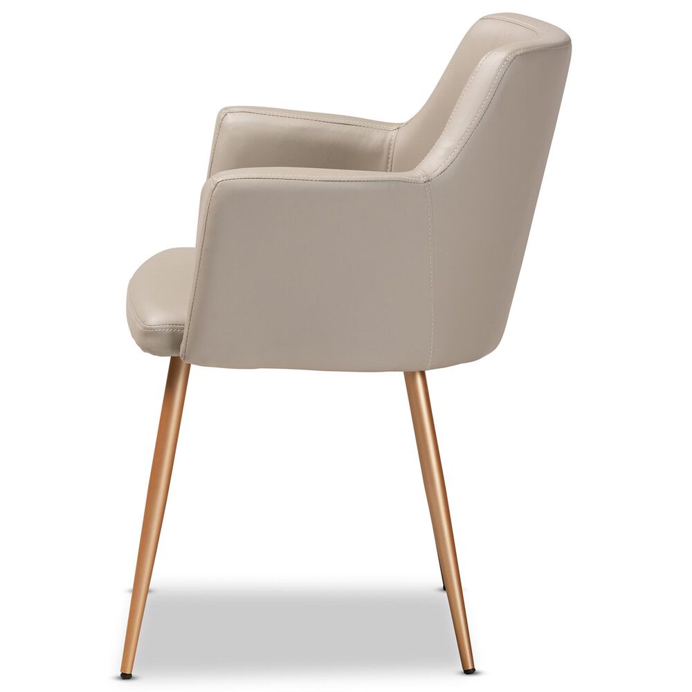 Baxton Studio Martine Dining Chair in Beige/Gold, , large