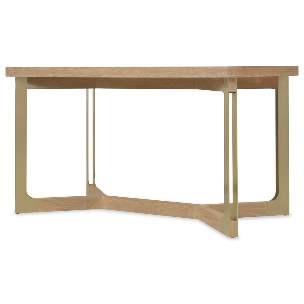 Hooker Furniture Banyon Bay Gathering Dining Table in Desert Oak and Brushed Brass - Table Only, , large