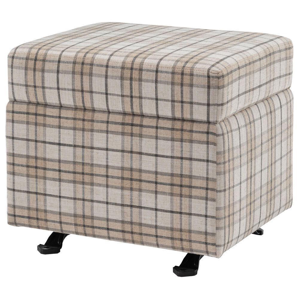 Lamps Per Se Camelot 25&quot; Rectangle Gliding Ottoman in Light Brown and Gray, , large