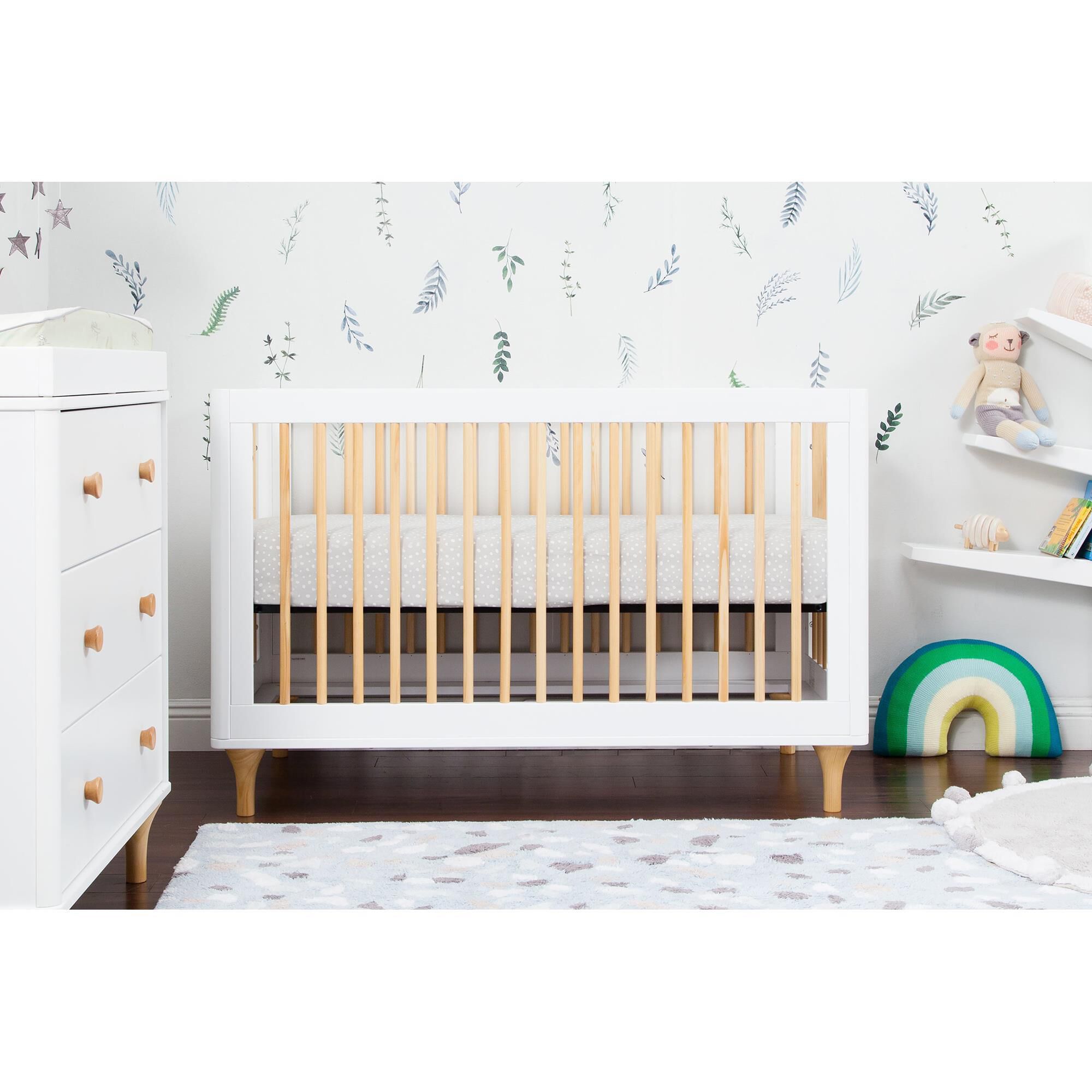 Babyletto Lolly 3 In 1 Convertible Crib in White and Natural