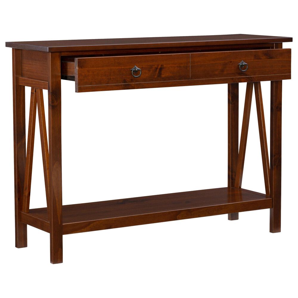 Linon Home Decor Trenton Console Table in Antique Tobacco, , large