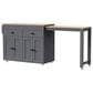 HOMLUX 75" Kitchen Island with Extendable Dining Table in Grey, , large