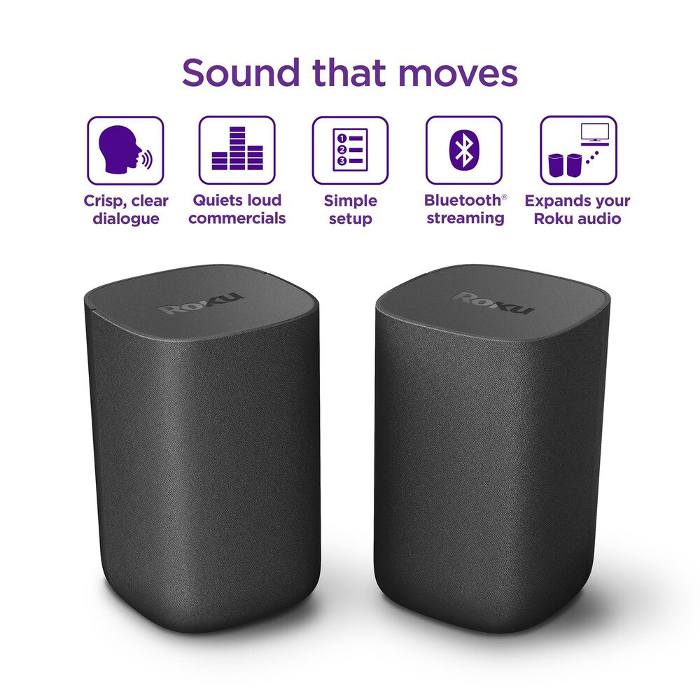 Roku Wireless Speakers Pair &#40;for Roku Streambars or Roku TV&#41;, , large