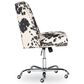 Linon Home Decor Draper Office Chair with Black and White Cow Cushion in Chrome, , large