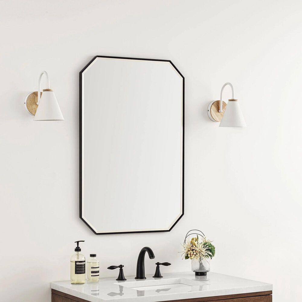 James Martin Vanities Rohe 24&quot; Octagonal Mirror in Matte Black, , large