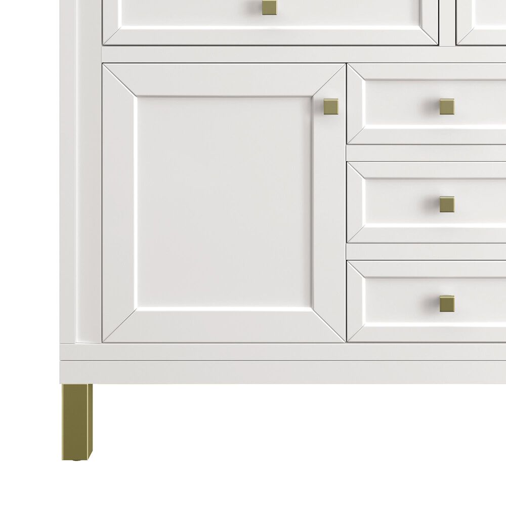 James Martin Vanities Chicago 48&quot; Single Bathroom Vanity in Glossy White with 3 cm Lime Delight Quartz Top and Rectangular Sink, , large