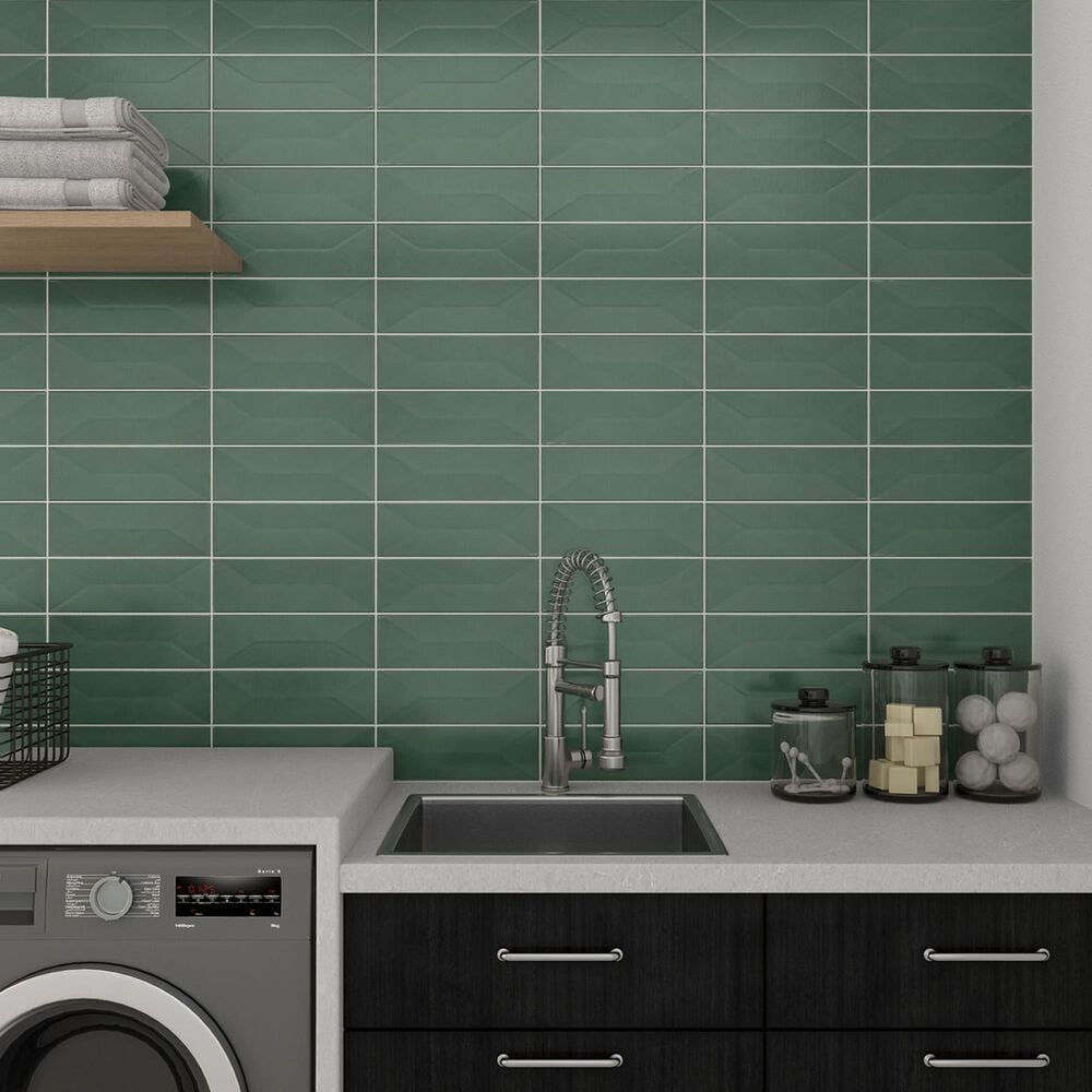 Dal-Tile Mythology Cyclade Wave Crest 4&quot; x 12&quot; Ceramic Tile, , large