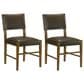 Armen Living Bennet Side Chair with Brown Upholstery in Walnut (Set of 2), , large