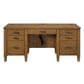 Mayberry Hill Portico Double Pedestal Executive Desk in Brown Oak, , large