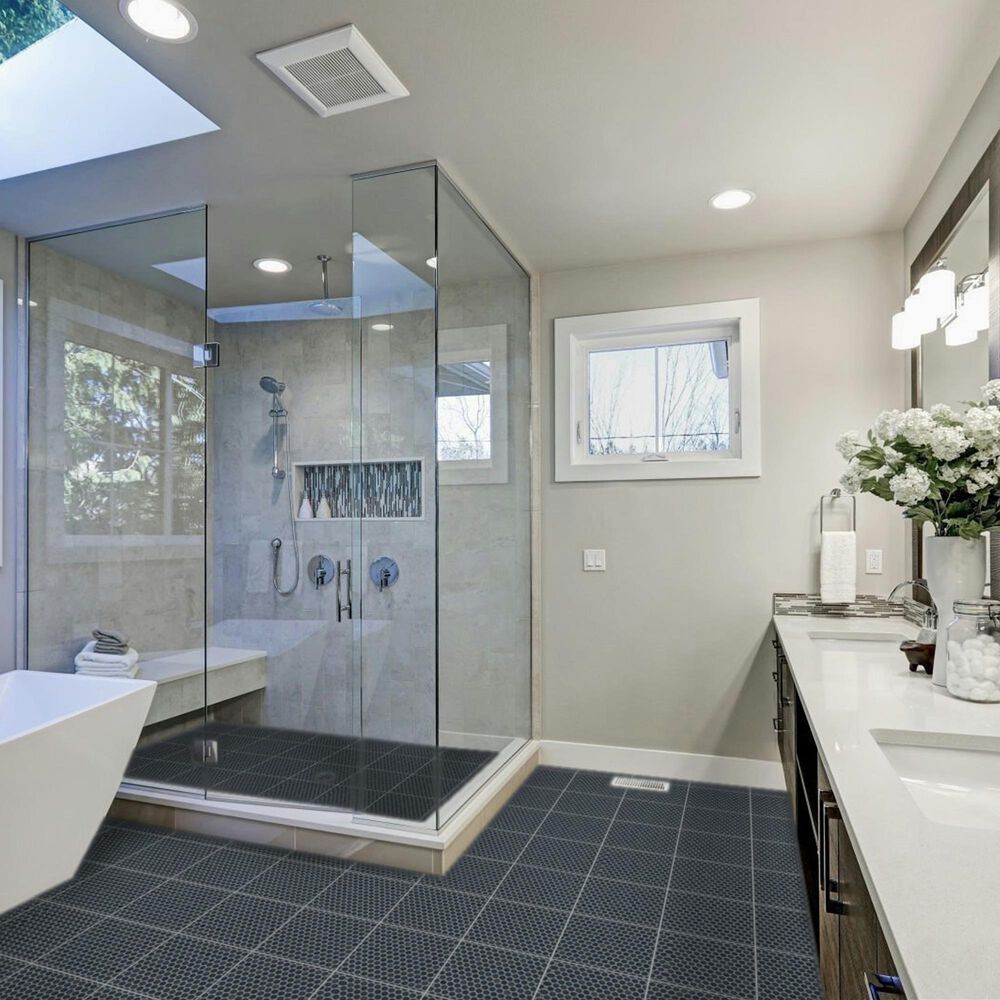 Emser Savvy Navy 1" x 1" Round on 11" x 12" Glazed Porcelain Mosaic Sheet, , large